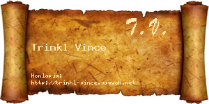 Trinkl Vince névjegykártya